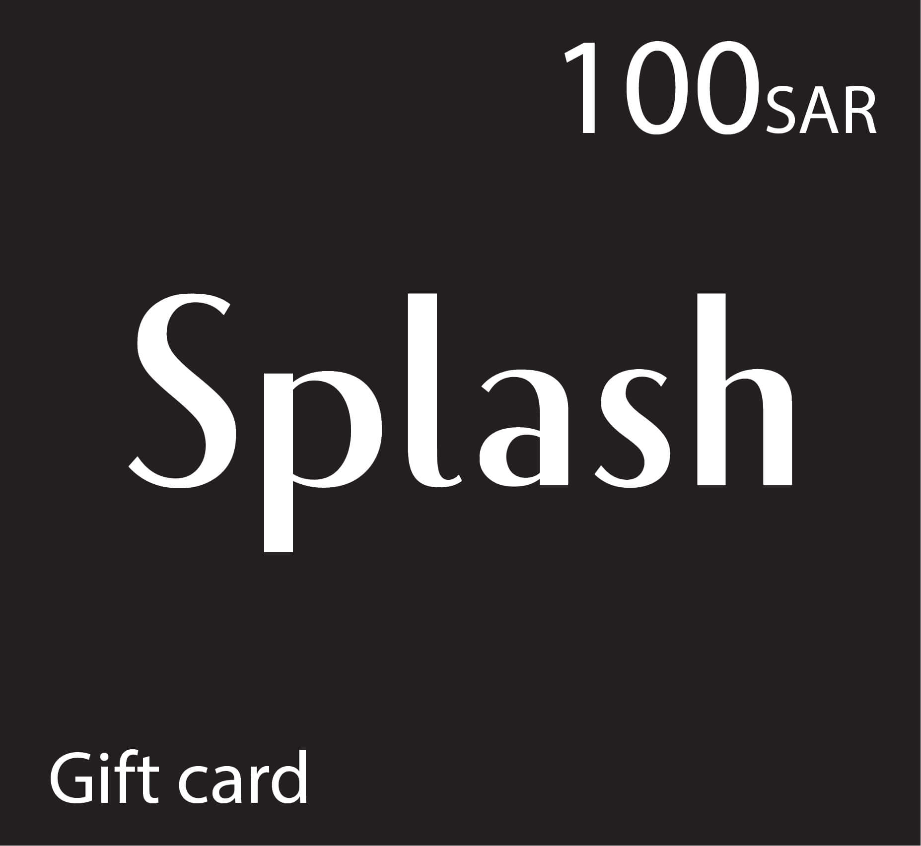 بطاقة هدايا سبلاش Splash - قسيمة شراء سبلاش - 100 ريال